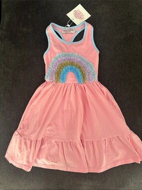 Girl August Pink Rainbow Tank Dress, 5